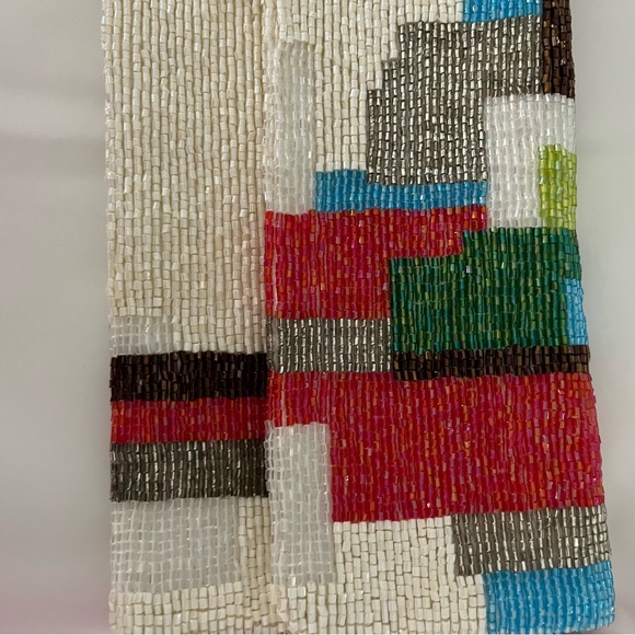 BCBG Maxazria Multicolour Beaded Clutch Purse Handbag, Ivory & Colors, NWT - Picture 6 of 16